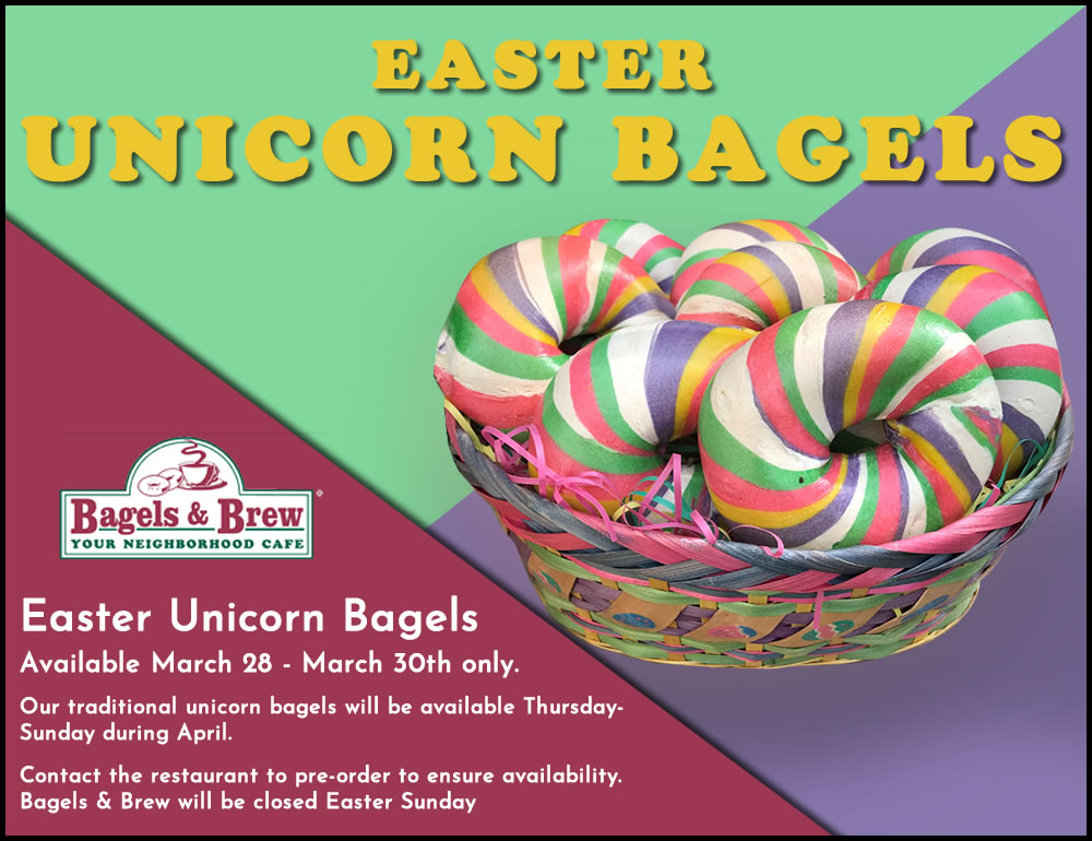 Easter Unicorn Bagels